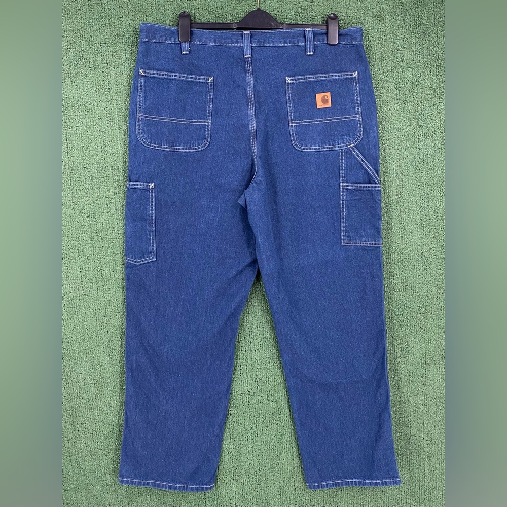 Vintage 90’s Carhartt Workwear Dungaree Fit Denim Jeans Men’s Size 39x30